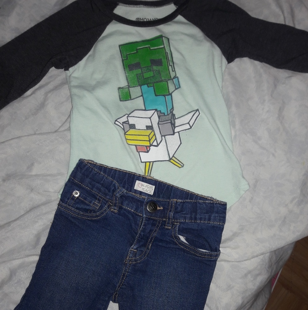 Minecraft 3/4 sleeve shirt w/Bermuda shorts